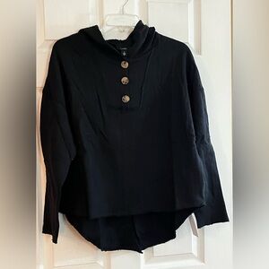 Lumiere/Women’s NWT Black-speckled Button-Up Hoodie Size S